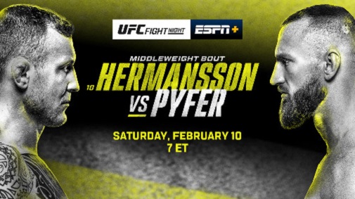 Watch UFC Fight Night Hermansson vs Pyfer 2/10/24 – 10th February 2024 Full Show